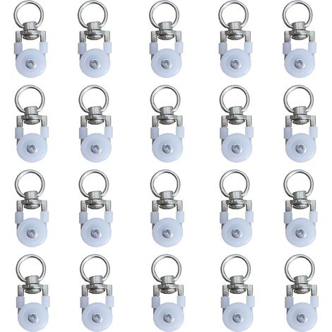 Sollbry 20pcs Rouleaux de Rail de Rideaux,Rouleaux de Rail,Rouleaux de Tringle à Rideaux GlissièRes,Poulie Silencieuse,Rail de Rideaux FenêTre Double Rail Rouleau,pour Rails de Rideau de Windows (1/5)