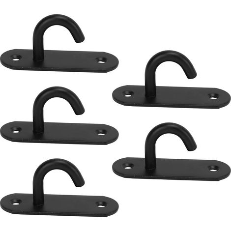 Crochet balançoire, 3 mm, inox, noir, avec vis et suspension (1/5)