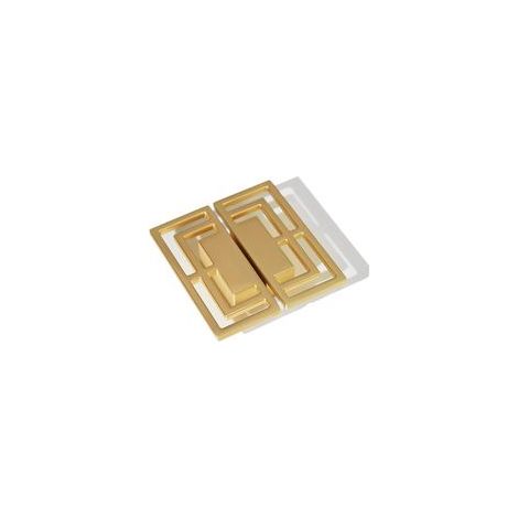 Lot de 6 poignées de tiroir dorées brossées pour placard TV, meuble TV, élégantes poignées en cuivre doré, motifs chinois modernes de bon augure à double trou 32 mm (1/5)