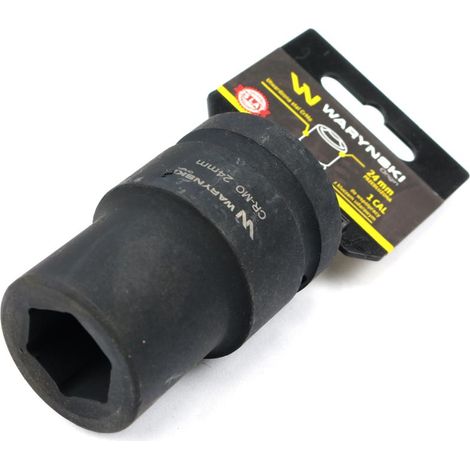 Sechskant-Kraft-Stecknuss 1" lang. 24 mm. CrMo. DIN 3129 Waryński (1/2)