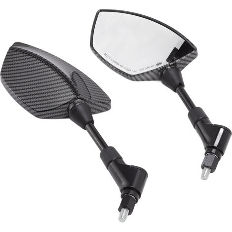 Paire de rétroviseurs de moto, rotation à 360°, verre convexe, universels pour scooters et quads, base de 8 mm, noirs. (1/5)