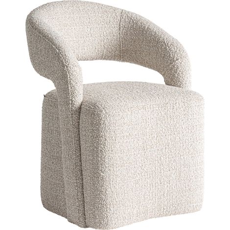 Chaise contemporaine en tissu bouclé crème - crème marbré (1/5)