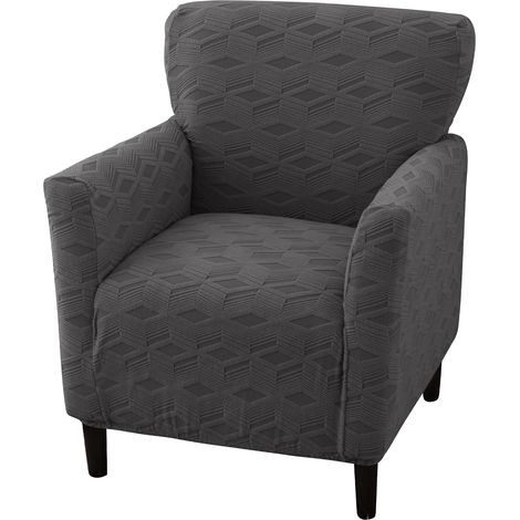 Housse de chaise de banquet extensible, avec accoudoirs Gris Foncé (1/5)