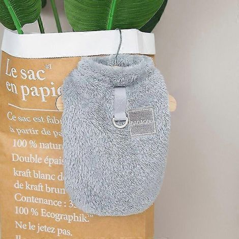 Ropa suave de forro polar para perros pequeños y medianos, chaleco de invierno cálido para cachorros y gatos, chaqueta para chihuahua, teddy, yorkshire terrier, shih tzu, suéter 2 gris (1/5)