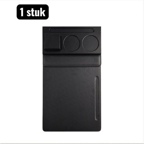 1 pièce - Porte-documents - Fournitures de bureau - Porte-documents A4 - Porte-documents magnétique aspect cuir - Tableau d'écriture professionnel pour le bureau - Noir (1/5)