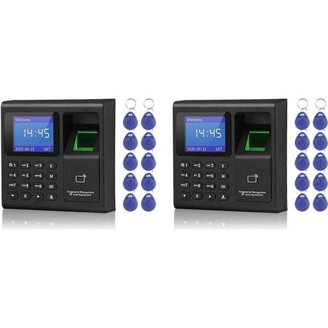 Système de contrôle d'accès biométrique RFID 2X, clavier RFID, système de reconnaissance d'empreintes digitales USB, pointeuse électronique (1/5)