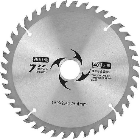 Lame de scie circulaire en carbure, disque de coupe rond pour outils de travail du bois, 7 pouces, 40 dents