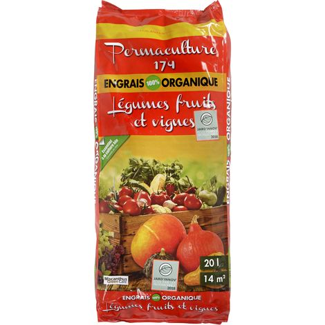 Engrais Organique en Granulés pour Légumes Fruits et Vignes - Permaculture 174® (1 Sac de 20L) (1/3)