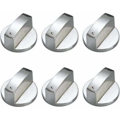 6 Boutons De Commande Métal 6mm, XU, Universels Pour Cuisinière À Gaz - (1/4)