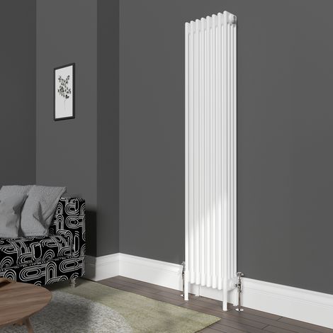 Traditional 4 Column Radiator Cast Iron Style Heating Rads Vertical White 1800x380mm (1/5)