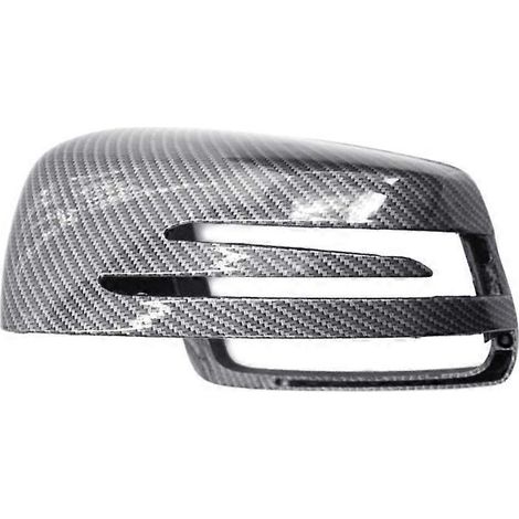 Rétroviseur extérieur gauche en fibre de carbone pour Mercedes W204 X204 - Capuchon décoratif noir effet carbone pour rétroviseur latéral. (1/4)