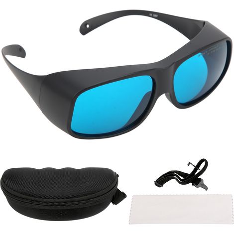 Lunettes de protection laser 650nm anti-laser, design enveloppant compatible avec lunettes de myopie, noir (1/5)