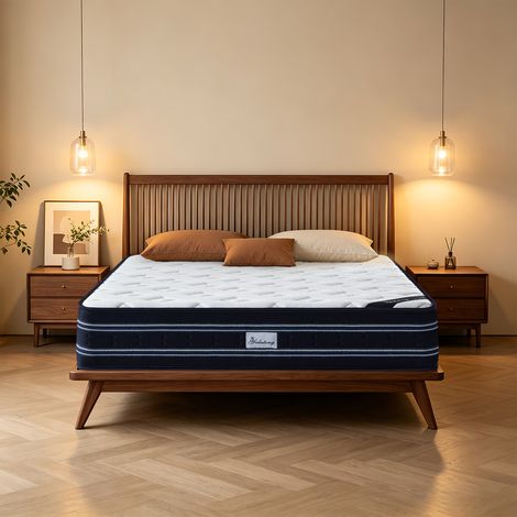 Matelas 90X200 cm, épaisseur 25 cm, combinaison de ressorts ensachés indépendants et de mousse à mémoire de forme, hypoallergénique, doux pour la peau, favorise un sommeil profond