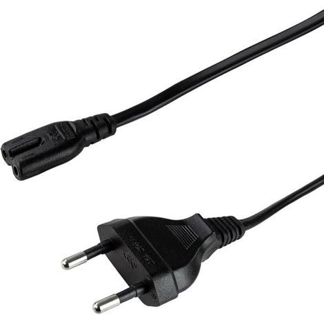 Câble de raccordement LogiLink alimentation [1x fiche Euro mâle - 1x prise femelle C7] 1.80 m noir (1/5)