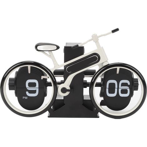 Reloj de Pared Retro Diseño Bicicleta, Mecanismo Silencioso Flip Clock en Hierro y Plástico 20x13cm – Ideal para Decoración de Oficina y Hogar (1/5)