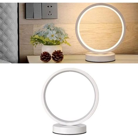(Bianco) Lampada da comodino moderna a LED - Illuminazione touch - Bianca - ABS