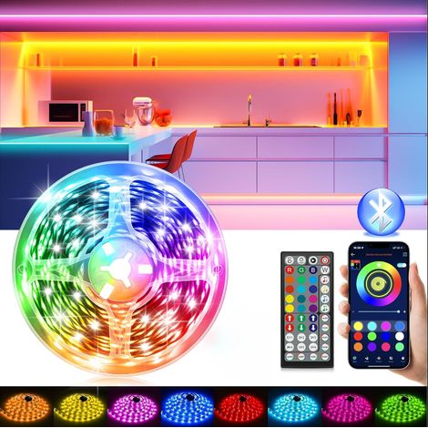 Ruban LED, 30M Led Chambre Flexible Bluetooth App Contrôle, RGB Bande LED, Synchroniser avec Rythme de Musique Led Strip, Fancy Led pour Gaming Room (1/5)