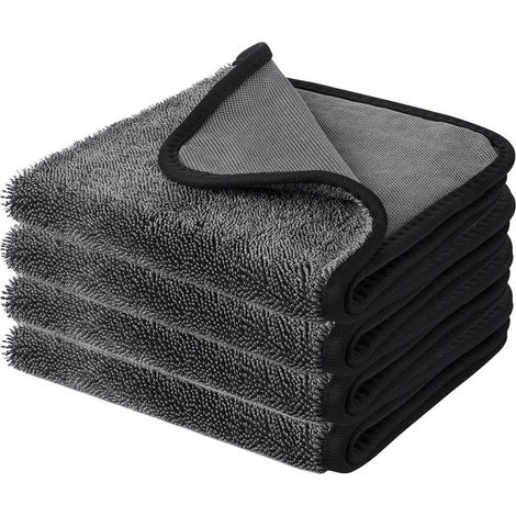 Shiny Bath d'Éponge,4 Pièces 40x60cm Fast Dry XXL Cabines de douche en Tissu Éponge pour Retirer de l'Eau dans la Douche et salle de Bain (1/5)