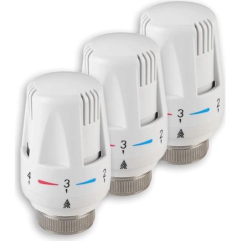 Thermostatic Head, 3 Pcs Thread Size M301.5 Thermostatic Radiator Heads, Temperature Control Valves, Radiator Valve, Thermostatic Radiator for Office and Home (1/5)