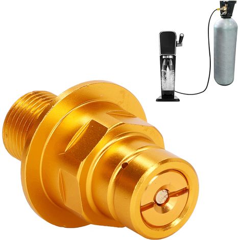 Kompatibel mit den neuen SodaStream DUO / Terra / Art Modellen / Gaskartuschen-Nachfüllung / goldener M181,5 Schnellverschlussventiladapter für kohlensäurehaltige Getränke (1/5)