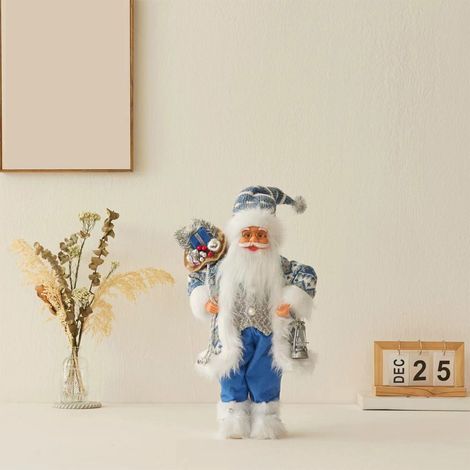 Figurine Pere Noel - 30 cm - Polyestere - Decoration Noel pour Etagere et Cheminee - 1 piece (1/5)