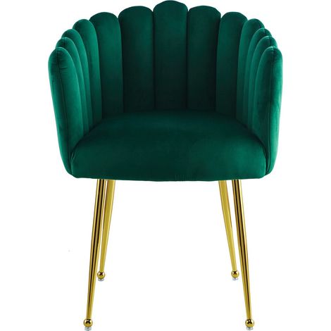 Sedia Mucha 100 in velluto verde smeraldo con gambe dorate (1/3)