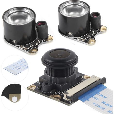 Module De Caméra - 1080P - Capteur OV5647 - Vision Nocturne Infrarouge - Compatible Raspberry Pi 4B 3B+ 3B 2B - 5 Mpx - Réglable Focus - 3,6 Mm - 60° - 1 Pièce (1/5)