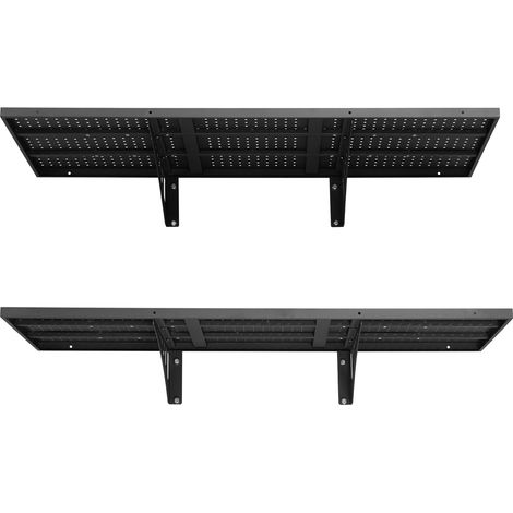 Mophorn Mensola da Parete Portaoggetti per Garage e Officina, Set di 2 pezzi 122x50,3 cm, Pannelli Forati con Scaffale Portaoggetti e 2 Ripiani, Capacità di Carico Singolo 127 kg per Lavanderia, Nero (1/5)