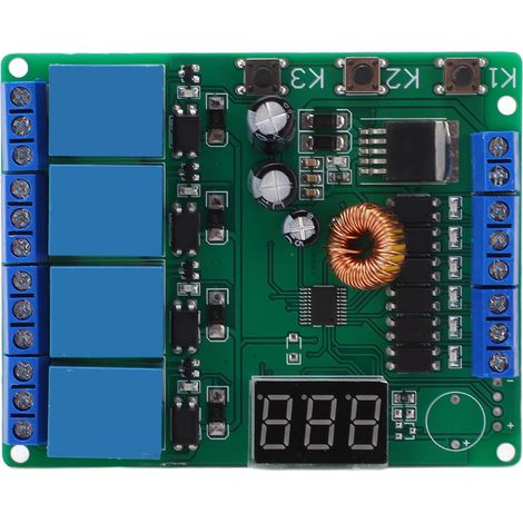 Module relais 4 voies programmable réversible avec affichage numérique pour circuit (1/5)