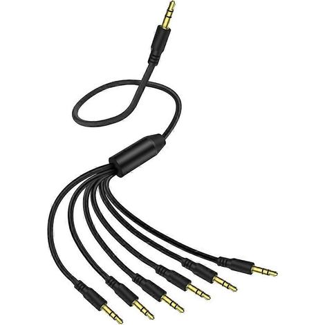 Câble répartiteur audio jack 3,5 mm pour casque d'ordinateur, câble TRS 3,5 mm, 1 mâle vers 6 mâles. (1/5)