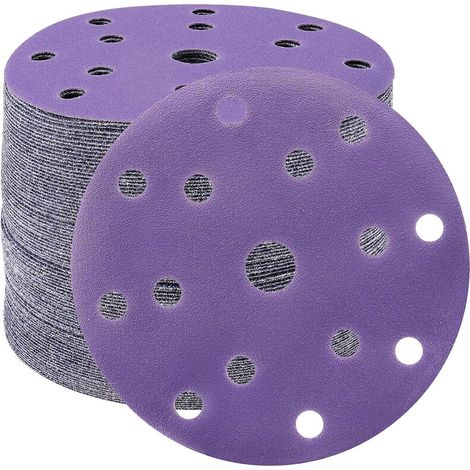 Schleifpapier 150mm Klett 15 Loch 50 Exzenterschleifer 180 Körnung (1/5)