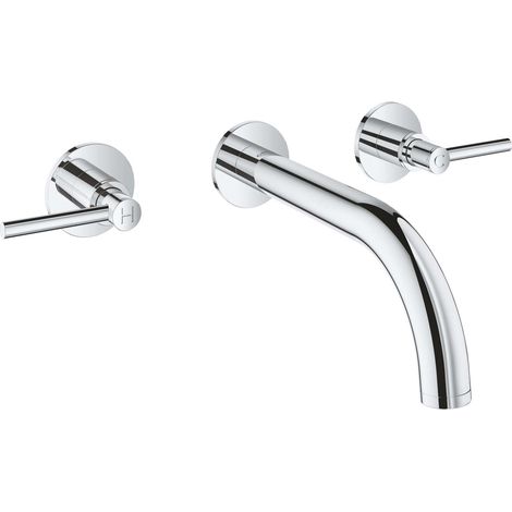 Mélangeur lavabo Grohe Atrio à 3 trous, DN 15, montage mural, saillie de 180 mm, poignées, Coloris: chrome - 20169003 (1/2)