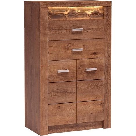 Cómoda Serfeno 103, Fresno, Con cajones y puertas, Número de cajones: 2, 127x76x42cm