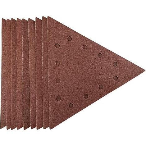 Scheppach Lot de 10 abrasifs triangulaires - 280 mm - Grain 80 - Compatibles avec les ponceuses murs et plafonds
