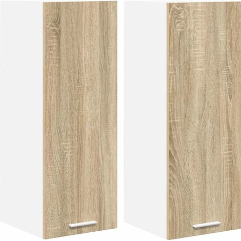 Set di 2 armadietti pensili moderni con ampio spazio di archiviazione 30 x 31 x 80 cm in legno multistrato bianco 020053286