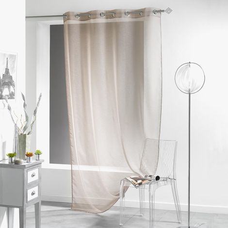 Voilage à oeillets - 140 x 240 cm - Lissea - Taupe - Livraison gratuite (1/4)