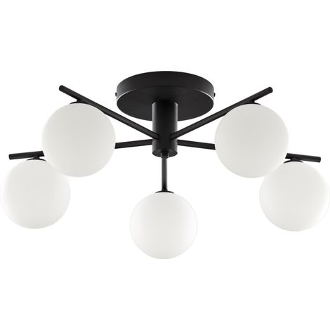 Plafoniera moderna nera con 5 sfere G9 Jupiter PRATO (1/5)