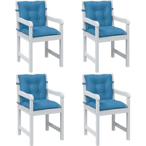 Cojines silla respaldo bajo 4 ud tela azul melange 100x50x7 cm vidaXL (1/5)