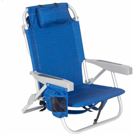 Aktive 62353 XXL Sedia pieghevole bassa blu confortevole