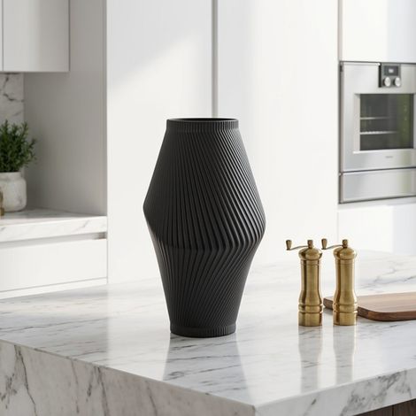 Maison Graphite Black Sculptural Vase (1/2)