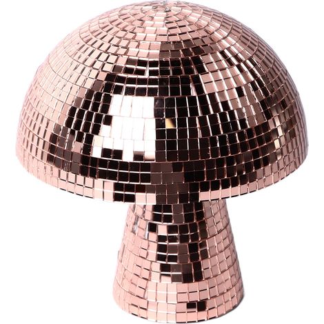 Miroir Boule à Facettes Champignon Paillettes Réfléchissant Décor Table Fête Fournitures Maison Scène Bar Ornements Rose Doré (1/5)
