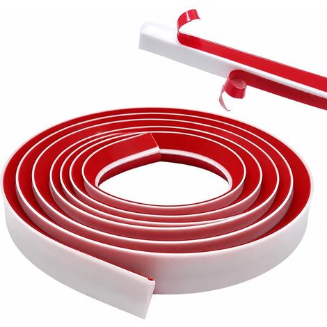 Moulure Auto Adhesive en Triangles, 3m Moulure Flexible Autocollante Bande de finition autocollante pour Sol Stratifié Mur Plafond Plan de Travail (1/5)