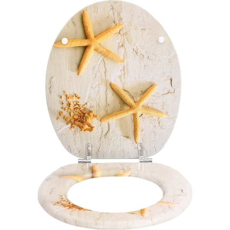 Siège de toilette avec Couvercle MDF Étoile de mer