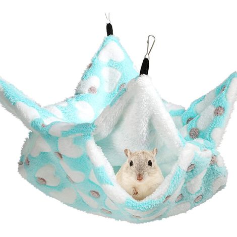 Sac de Couchage écureuil Suspendu Hamac Chauffant Hamster Double Couche - L - Vert (1/5)