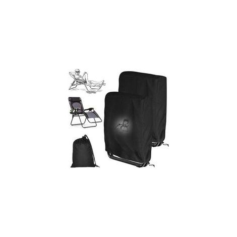 Set mit 2 Schutzhüllen für Klappstühle, 93 x 82 cm, wasserdichte Gartenstuhlhülle, Oxford-Gewebe, windabweisend, UV-beständig, stapelbar (Schwarz) - Crezuo (1/4)
