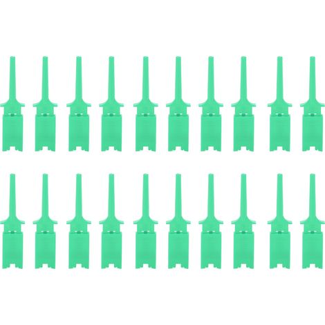 Lot de 20 Crochets de Test Plats Précision Élastique Cuivre Pur Pince de Test Type Crochet Fixation Pièces de Rechange Vert (1/5)