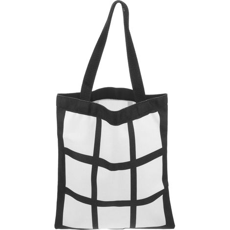 en tissu réutilisable avec poignées noir vierge pour