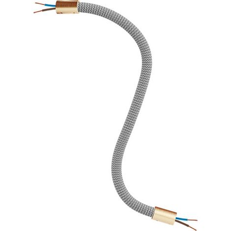 Creative-Cables Kit Creative Flex Verlängerungsschlauch (30 cm Länge, Ø 10 mm) – Stoffummantelung RM75 Titan und satinierte Bronze-Oberflächen – Mit Metallendstücken und Zubehör (1/5)