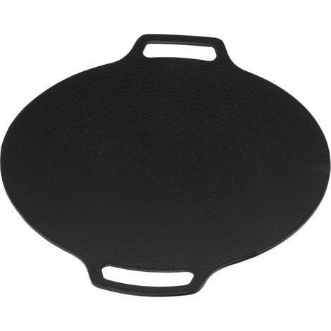 Poêle à griller coréenne avec revêtement antiadhésif 6 couches pour cuisinière à gaz, plaque de cuisson ronde à double poignée pour barbecue et camping en plein air, 33 cm / 13 pouces (1/5)