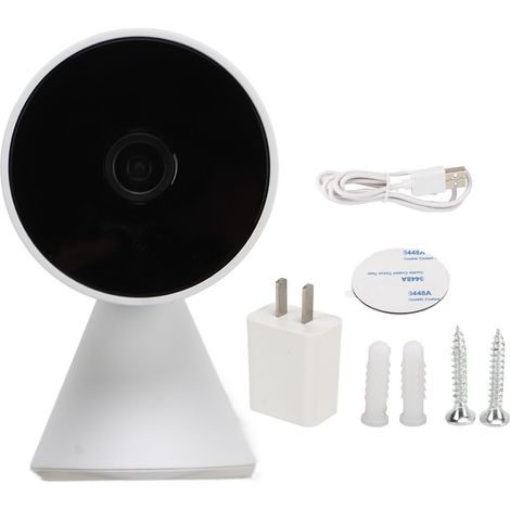 Caméra de surveillance sans fil intelligente 100-240V AC, système de sécurité domestique avec détection de mouvement, intercom bidirectionnel, prise US compatible Tuya (1/5)